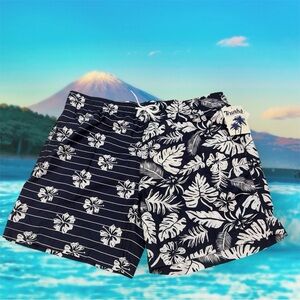 Trunks Surf & Swim Co Men’s XXL Floral Swim Trunks Navy White Hawaiian Quick Dry